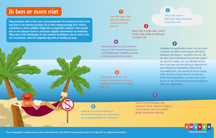 Klokje morgen Plenaire sessie Offline gaan in de vakantie: zo doe je dat! (Infographic) - Uitgeverij  Zwijsen