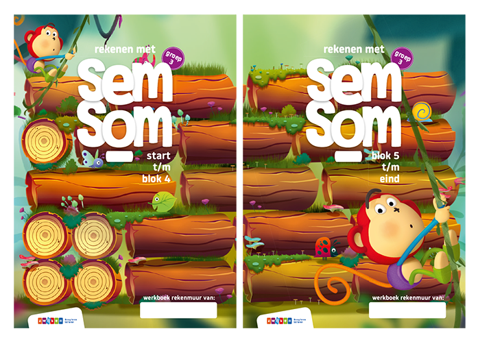 2 covers Semsom werkboek rekenmuur groep 3