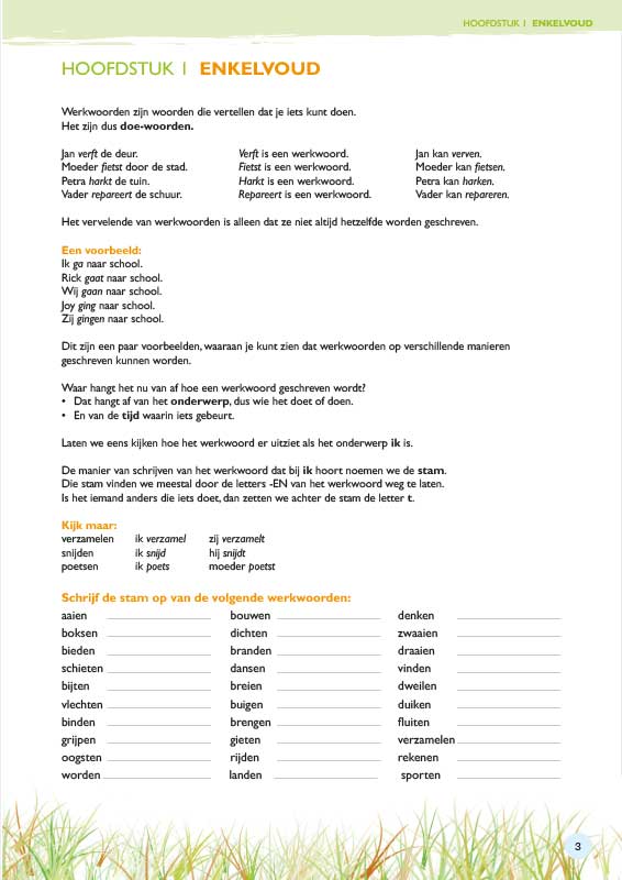 Bij de les uitleg