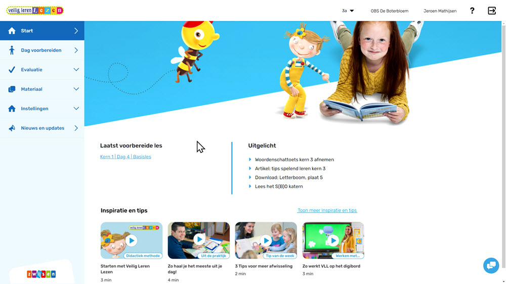 dashboard leerkrachtsoftware Veilig leren lezen