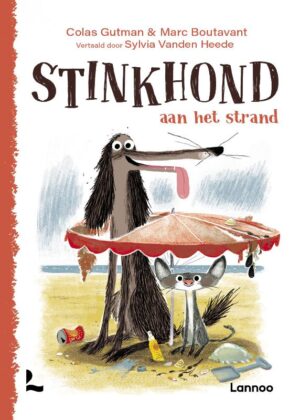 Stinkhond aan het strand